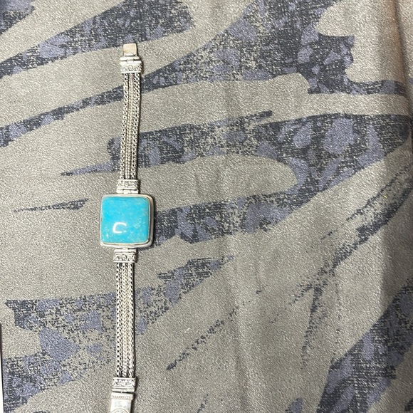 Turquoise and sterling silver 925 bracelet - Picture 2 of 9